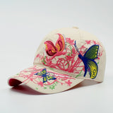 Korean Version Embroidered Baseball Butterfly Embroidery Duck Tongue Print Tide Hat Hat Women Hat Wholesale Sunscreen Hats - Heritage cosmetics and beauty care