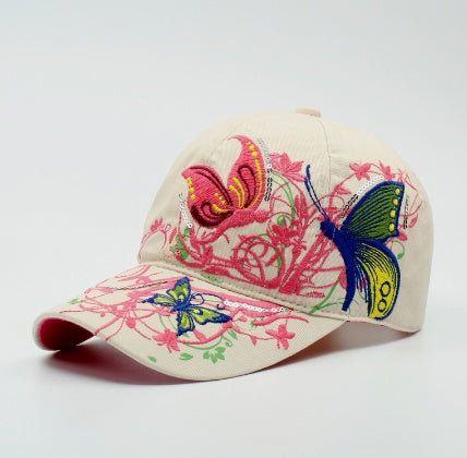 Korean Version Embroidered Baseball Butterfly Embroidery Duck Tongue Print Tide Hat Hat Women Hat Wholesale Sunscreen Hats - Heritage cosmetics and beauty care