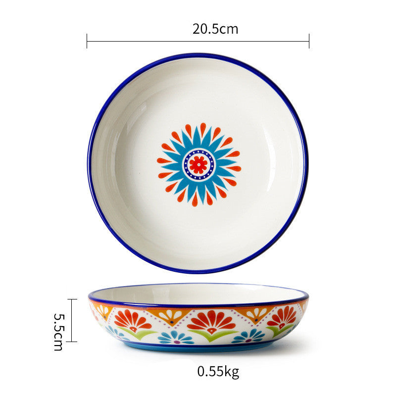 Ceramic Tableware Pastoral Style Home Plate Dinner Plate - Heritage cosmetics and beauty care