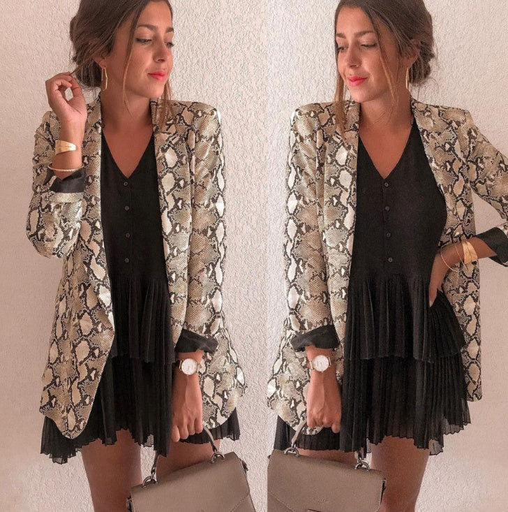 Snake print women's blazer - Heritage cosmetics and beauty care