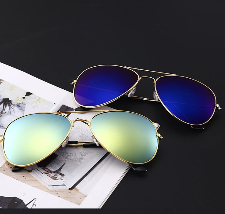 A new generation of color film UV reflective metal Sunglasses Polarized Sunglasses ladies fashion sunglasses - Heritage cosmetics and beauty care