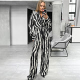 Bamboo Joint Striped Lace-up Fashion Suit Female - Heritage cosmetics and beauty care