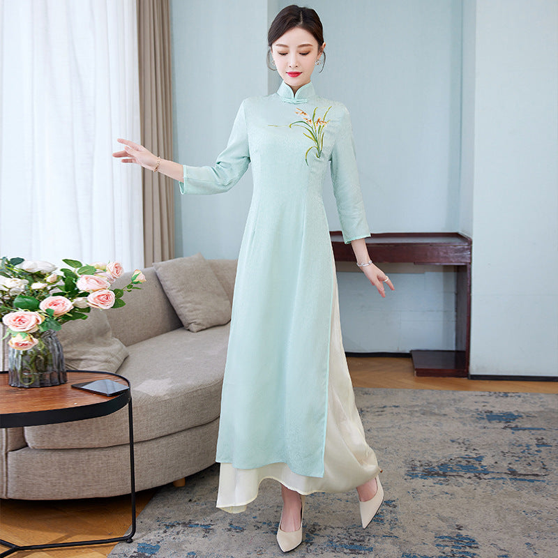 Women 's Fashion New Retro Women 's Embroidered Dress - Heritage cosmetics and beauty care