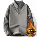 Autumn And Winter Men's False Two Pieces Knitted Cardigan - Heritage cosmetics and beauty care