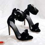 Casual pleated lace stiletto heels - Heritage cosmetics and beauty care