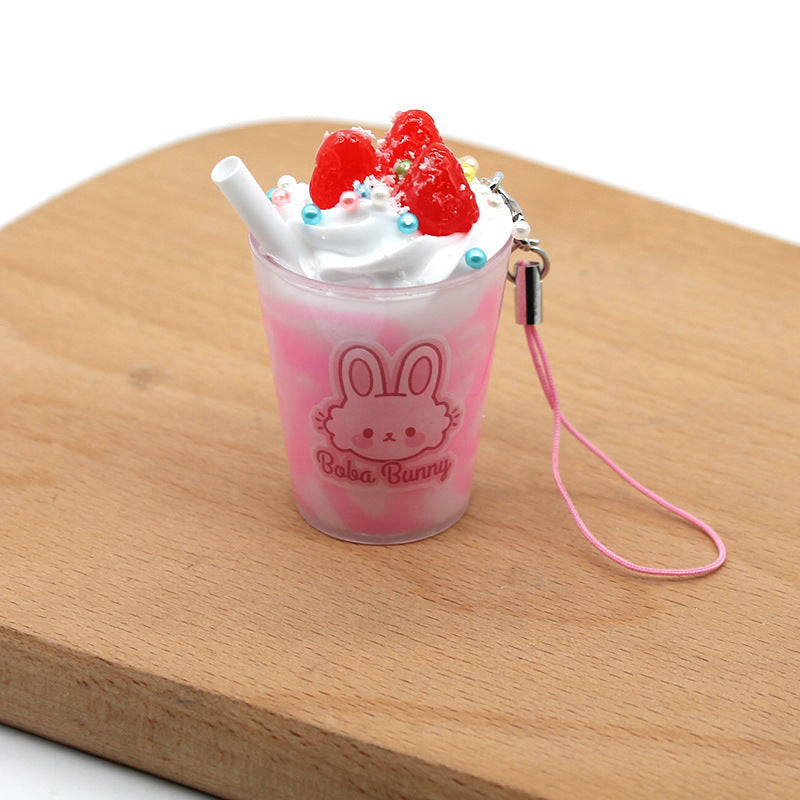 Strawberry Bunny Ice Cream Cup Keychain - Heritage cosmetics and beauty care