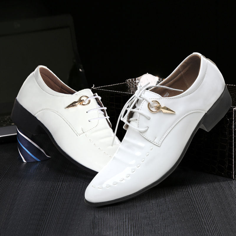 Formal Mens Dress Shoes Genuine Leather Black Luxury Wedding Shoes Men Flats Office Oxfords - Heritage cosmetics and beauty care