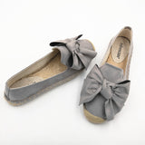 Flat Straw Woven Linen One-step Bow-knot Round-toe Espadrilles Shoes - Heritage cosmetics and beauty care