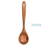 Teak Natural Wood Tableware Spoon Ladle Turner Rice Colander Soup Skimmer Cooking Tool Sets Spoon Scoop Kitchen Tools Gadgets - Heritage cosmetics and beauty care