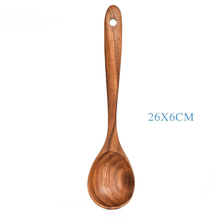 Teak Natural Wood Tableware Spoon Ladle Turner Rice Colander Soup Skimmer Cooking Tool Sets Spoon Scoop Kitchen Tools Gadgets - Heritage cosmetics and beauty care