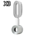 Self Cleaning Hair Brush For Women One-key Cleaning Hair Loss Airbag Massage Scalp Comb Anti-Static Hairbrush - Heritage cosmetics and beauty care