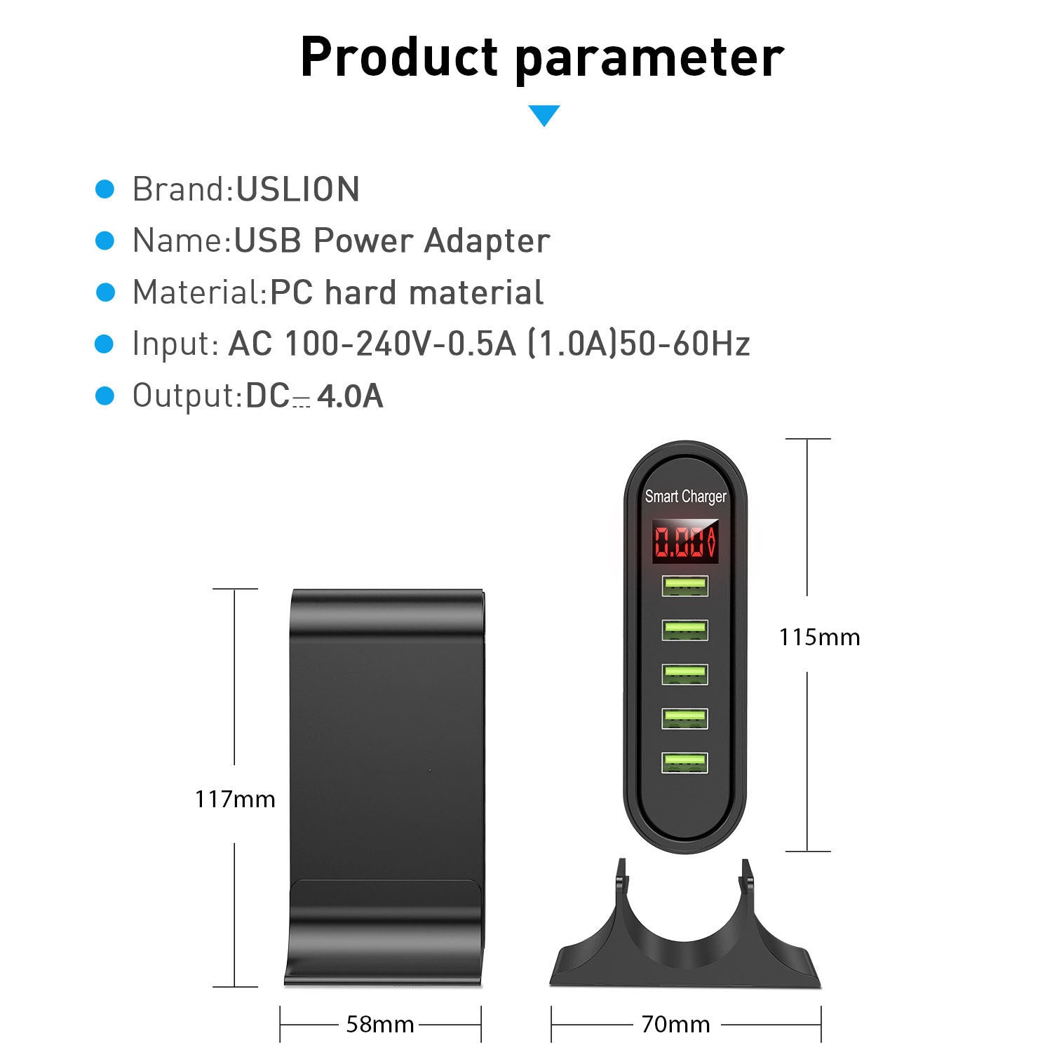 USB five-port smart charger Heritage cosmetics and beauty care