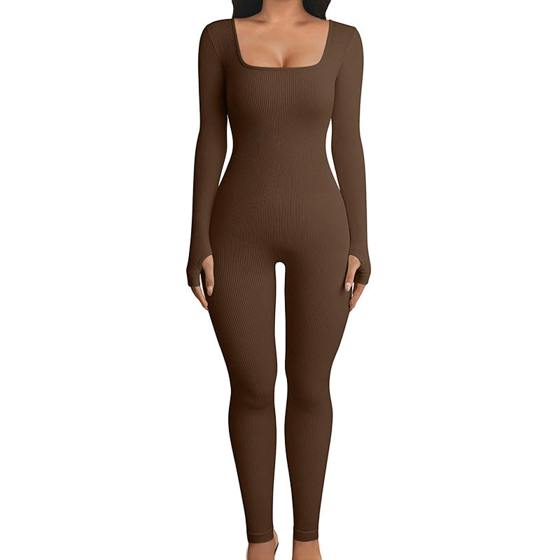 Seamless Jumpsuit Long Sleeve Shapewear Hip Lift Yoga Jumpsuit Sports Jumpsuit Bodysuits - Heritage cosmetics and beauty care