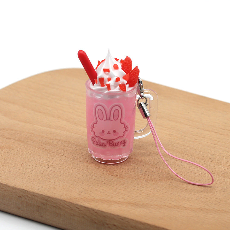 Strawberry Bunny Ice Cream Cup Keychain - Heritage cosmetics and beauty care