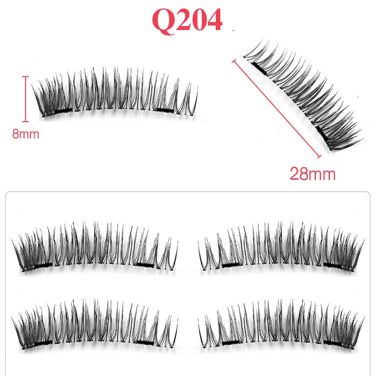 Double magnetic trimagnetic magnet false eyelash 24P full eye four sharpener magnetic eyelashes. - Heritage cosmetics and beauty care