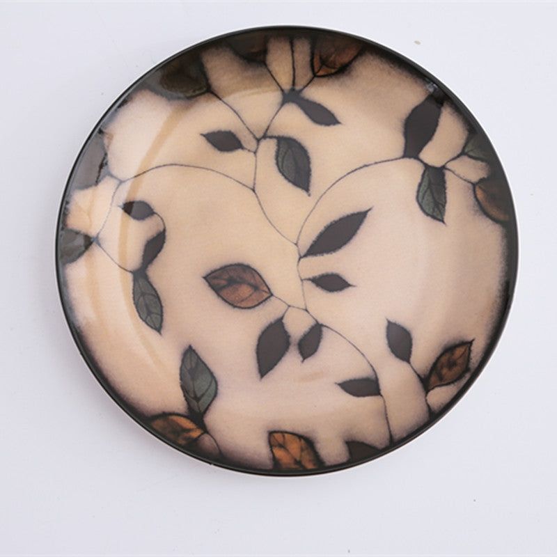 Floral round ceramic dinner plate - Heritage cosmetics and beauty care