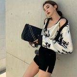 Fake Two Off-shoulder Floral Shirts For Women Heritage cosmetics and beauty care