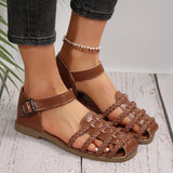 Women's Flat-heeled Closed-toe Hollow Retro Woven Fisherman Sandals Heritage cosmetics and beauty care