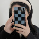 Checkerboard Silicone Mobile Phone Case Anti-falling Heritage cosmetics and beauty care