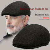 Outdoor Cycling Warm Short Brim Beret Middle-aged And Elderly Men Ear Protection Advance Hats - Heritage cosmetics and beauty care