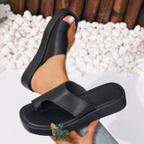 Thick-soled Clip Toe Flat Slippers Outdoor Summer Casual Solid Color Slides Shoes For Women Heritage cosmetics and beauty care