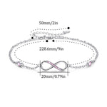 Sterling Silver Endless Love Symbol Anklet Charm Adjustable Chain Anklets For Women - Heritage cosmetics and beauty care