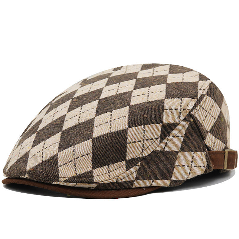 Retro Plaid Short Brim Advance Hats British Casual Painter Hat - Heritage cosmetics and beauty care