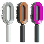 Self Cleaning Hair Brush For Women One-key Cleaning Hair Loss Airbag Massage Scalp Comb Anti-Static Hairbrush - Heritage cosmetics and beauty care