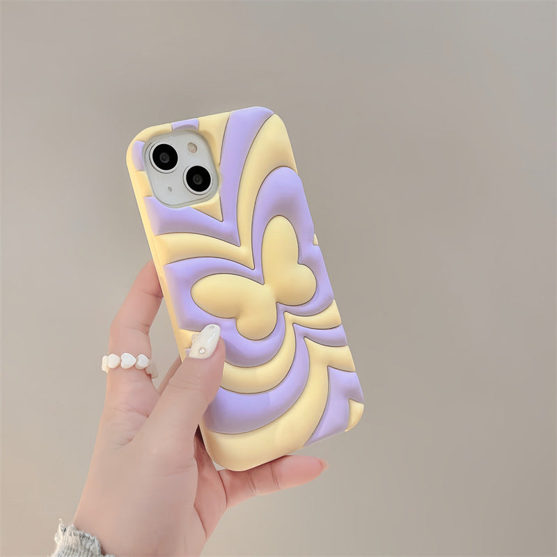 Summer Cream Butterfly Phone Case Stereo Soft Silicone Mobile Phone Protective Shell Heritage cosmetics and beauty care