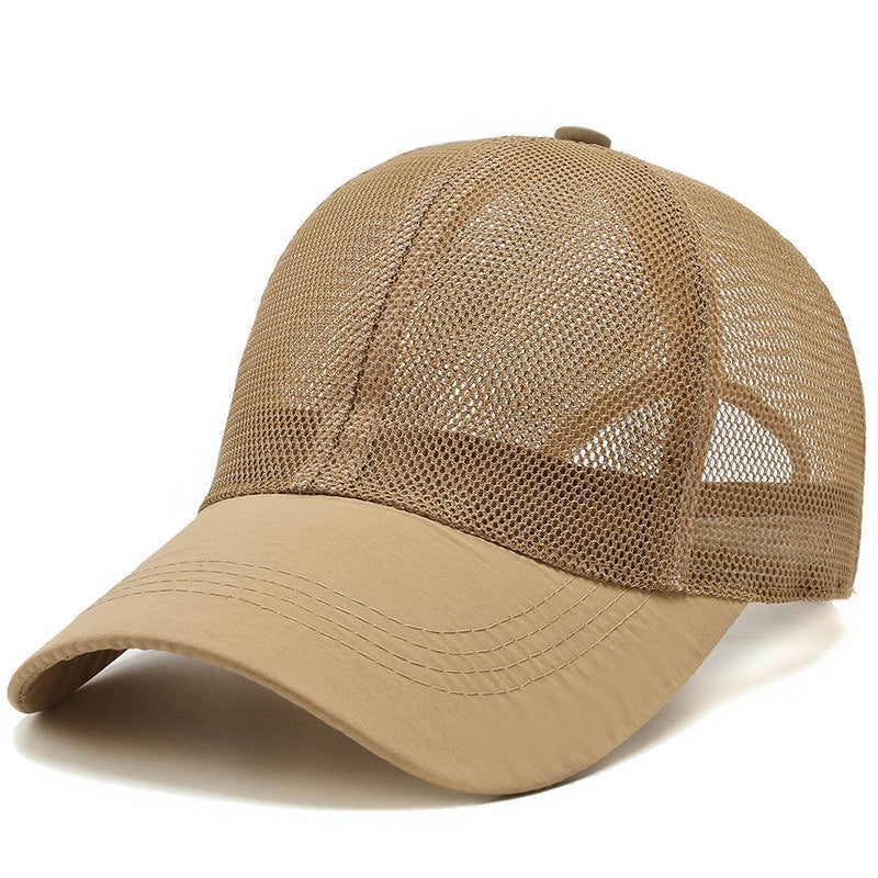 Summer Sunhat Breathable Men's And Women's Mesh Hats Outdoor Solid Color Caps - Heritage cosmetics and beauty care