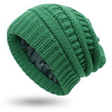 Hats Women's Protective Hairstyles, Warm Woolen Knit Satin Hats - Heritage cosmetics and beauty care