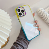 Transparent Button Gradient Border Two-color Phone Case Heritage cosmetics and beauty care