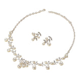 Pearl Bohemian Style Necklace Earrings Jewelry Set - Heritage cosmetics and beauty care