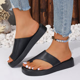 Thick-soled Clip Toe Flat Slippers Outdoor Summer Casual Solid Color Slides Shoes For Women Heritage cosmetics and beauty care