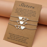 Love Heart Charms Chain Bracelets For Sisters Best Friends - Heritage cosmetics and beauty care