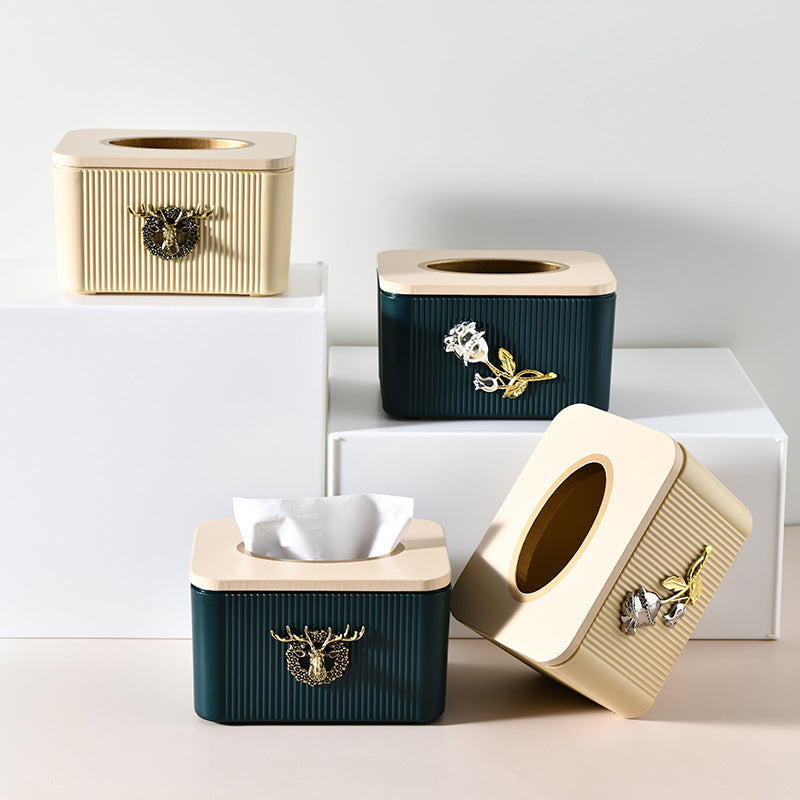 Elk Tissue Box Living Room Bedroom Creative Removable Tissue Box Home Simple Paper Box European High-end Paper Box - Heritage cosmetics and beauty care