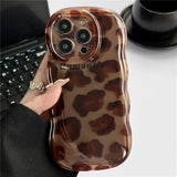 Brown Leopard Print Leather Wristband Machine Phone Case Heritage cosmetics and beauty care