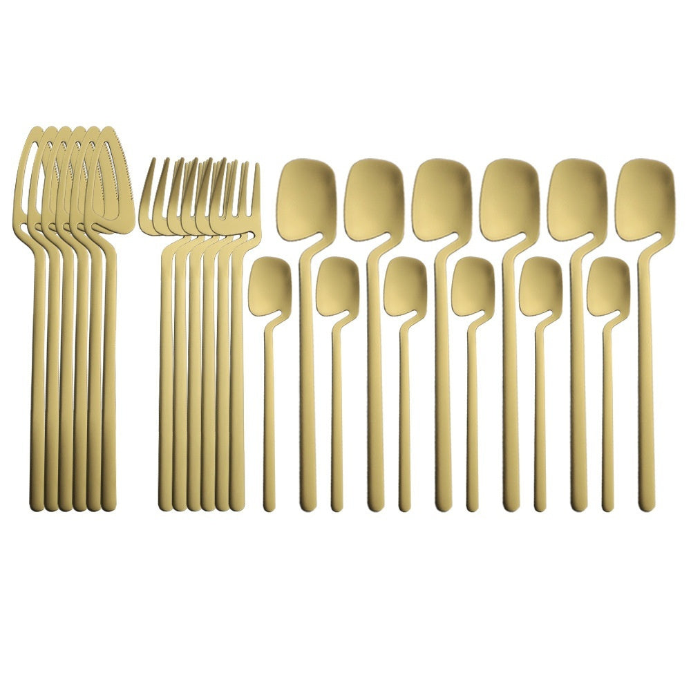 24 Piece Set Of Stainless Steel Cup Hanging Tableware - Heritage cosmetics and beauty care