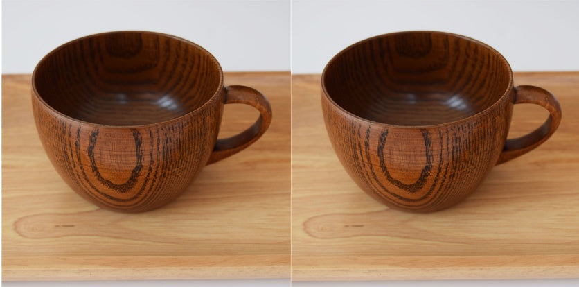 Handle coffee wooden cup whole wood cup