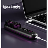 2 In 1 Straight Hair Comb Wireless Hair Straightener Brush Hair Fast Heating Portable Hot Curler USB Charging - Heritage cosmetics and beauty care