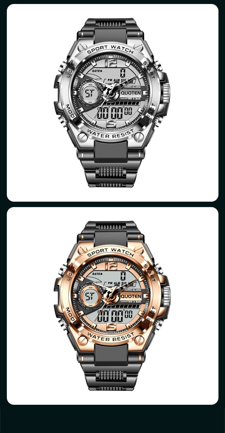 Waterproof Sports Electronic Quartz Watches Business Trends Watch Multi-function - Heritage cosmetics and beauty care