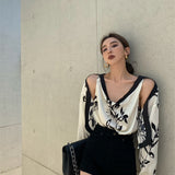 Fake Two Off-shoulder Floral Shirts For Women Heritage cosmetics and beauty care