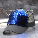 Children's Caps Girls Boys Hats Sequins Cat Ears Sun Visor Baseball Net Caps - Heritage cosmetics and beauty care