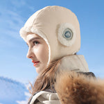 Down Plush Hat For Women Cycling Windproof Waterproof Ear Protection Warm Fashion Hats Winter Thicken Caps - Heritage cosmetics and beauty care