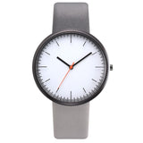 Women Watch Gray Contrast Leather Quartz Watch Women Watches Lovers Unisex Casual Ladies Wrist Watch Clock Relogio Feminino - Heritage cosmetics and beauty care