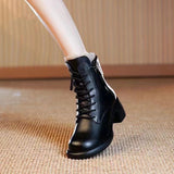 Thick Bottom Solid Color Ankle Boots Women - Heritage cosmetics and beauty care