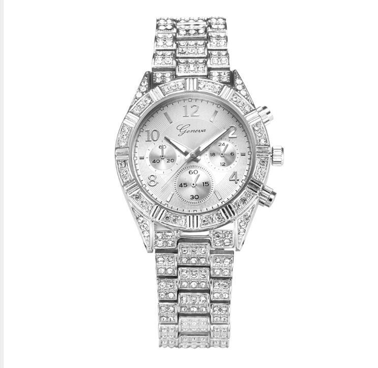 Women Crystal Quartz Analog Wrist Watch Fashion Stainless Steel Geneva Luxury Reloj Hombre Montre Femme Sport Watches - Heritage cosmetics and beauty care