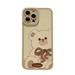 Retro Cute Bear Pattern All-inclusive Mobile Phone Soft Shell Heritage cosmetics and beauty care