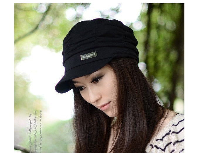 Flat Top Duck Tongue Pleated Beret - Heritage cosmetics and beauty care