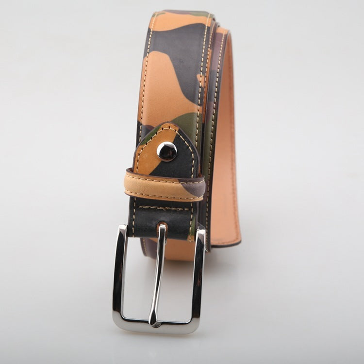 Camouflage Vegetable Tanned Leather Semi-finished Belt Strip Without Hole Belt Strip - Heritage cosmetics and beauty care